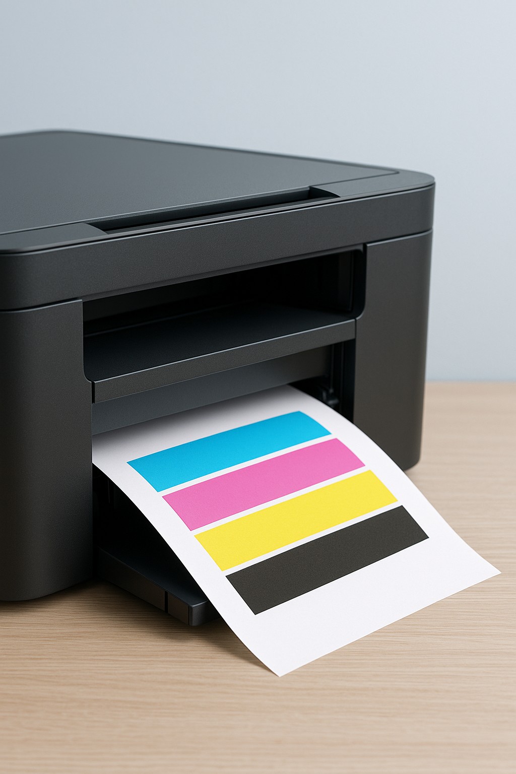 Test print sheet with CMYK colour bars